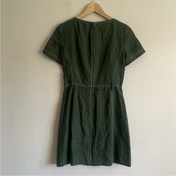Tory Burch womens belted lined green casual shift mini dress size 0 - Picture 6 of 15